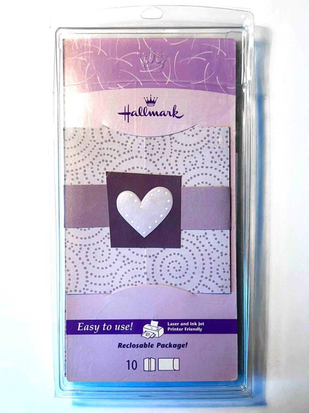 Hallmark Printable Note Card Set of 10 w/ Envelopes Decorative Heart Accessories